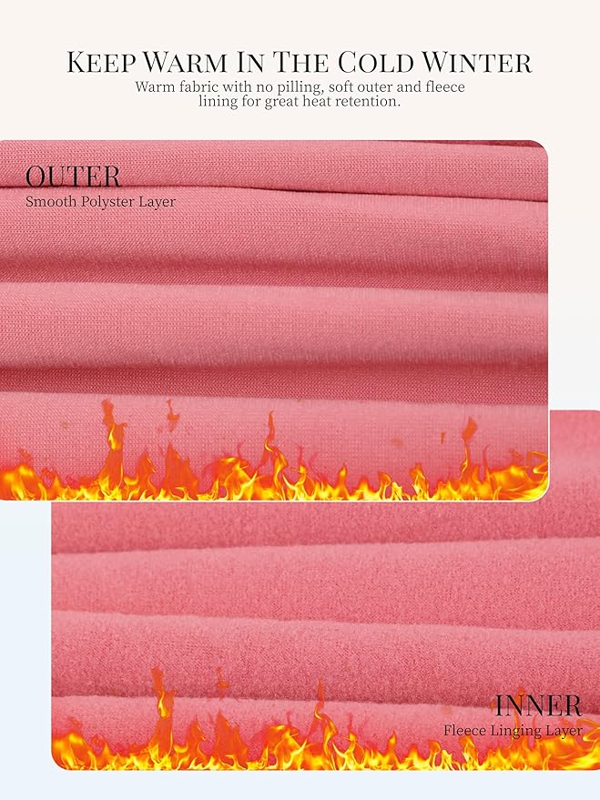 VZV Thermal Underwear for Women, Long Johns for Women Thermal Sets Fleece Lined Base Layer Top and Bottom Set