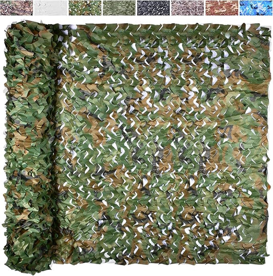 Camo Netting Camouflage Netting 20x20 10x20 10x10 Bulk Roll Burlap Camo Tarp Sunshade Net for Hunting Blind Dinosaur Birthday Jungle MilitaryTheme Party Decoration Camping Shooting