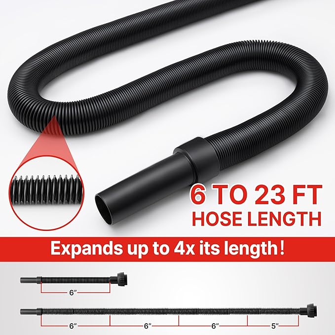 Shop-Vac 5 Gallon 5.5 Peak HP Wet/Dry Vacuum, Wall Mountable Compact Shop Vacuum with 6-23' Extra Long Hose & Attachments, Ideal for Jobsite, Garage, Car & Workshop. 9522236