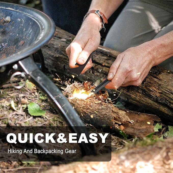 Magnesium Fire Starter, Waterproof Flint Matches Ferro Fire Steel for Camping Hiking Hunting, Outdoor Survival fire Striker Kit