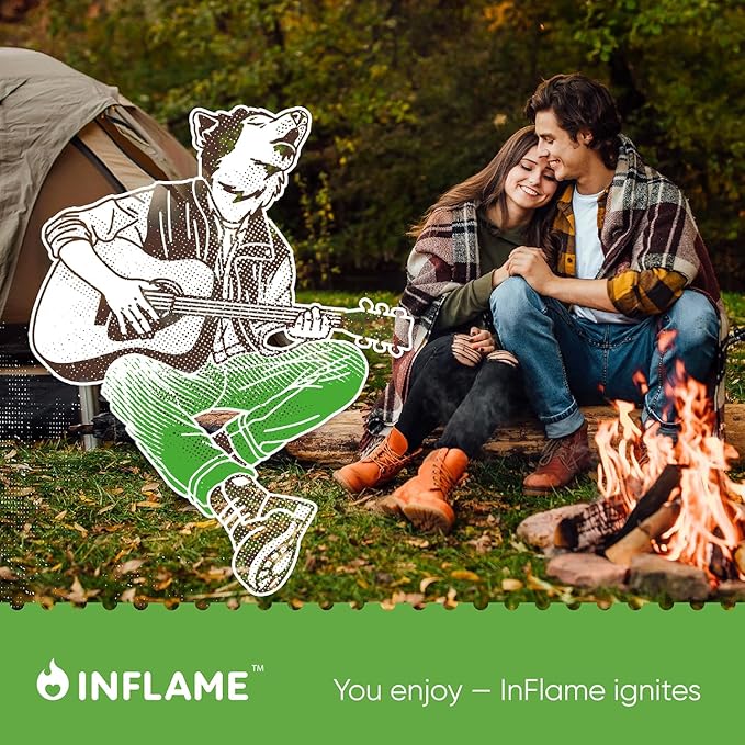 Inflame Fire Starters 400 pcs Fire Starters for Campfires, Grill, BBQ, Fireplace, Woodstove - Charcoal Starter - Waterproof, Weather-Resistant - Natural Wood Fireplace Starters