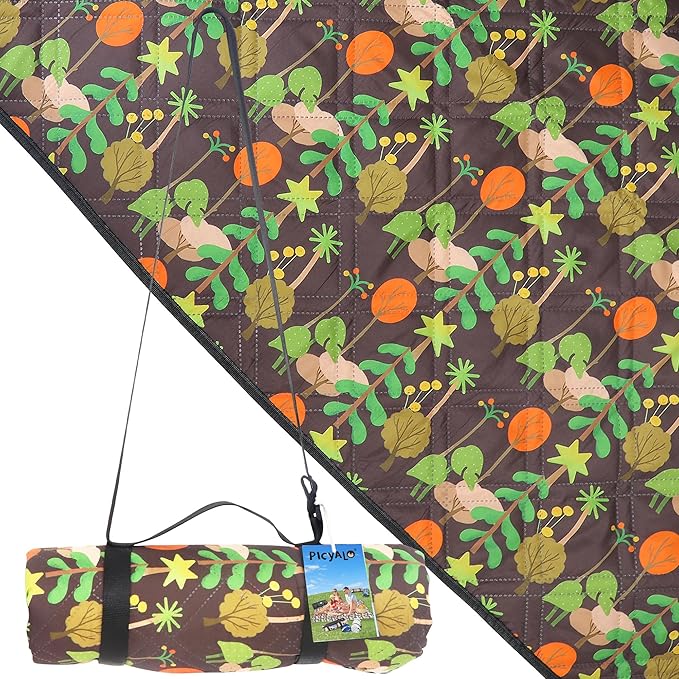 Outdoor Picnic Blanket Brown Tree 60"x80" Sandproof Beach Blanket Waterproof Picnic Blankets Foldable for Caming, Beach, Outdoor Activities.