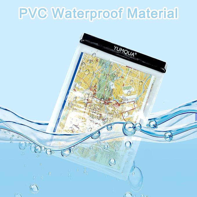 Waterproof Bags Large Size 3 Pack, Clear Watertight Pouch Holder for Document Map Camera Mobile Phone Car Key, fits Kayaking Boating Hiking Water Sports