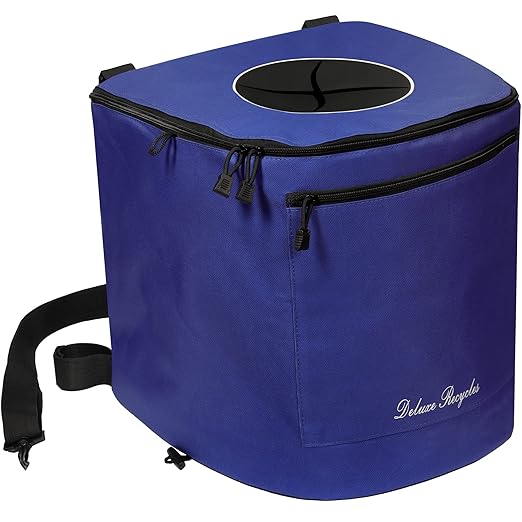 Portable Trash Can for Boating and Camping - Durable and Collapsible with Inner Bin - Kayak, Fishing, Beach, Hiking and Camping Essentials, Boat Accessories 8 Gallon Trash Can (Blue)