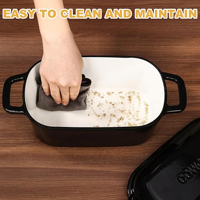 Oval Enameled Dutch Oven for Bread Baking - 3.6QT Cast Iron Sourdough Bread Pan with Lid