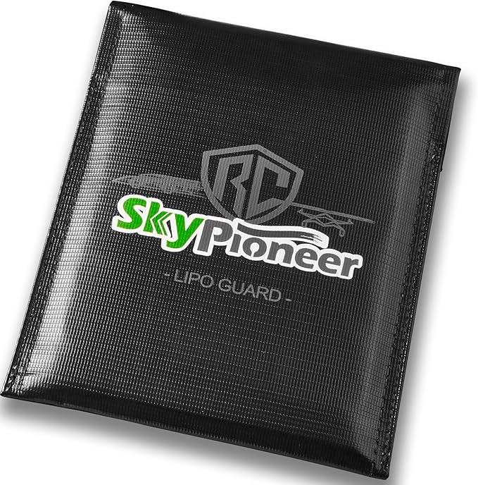 RC Lipo Safe Bag,Fire Retardant Lipo Battery Bag,9''x11.8''Black,Fireproof Explosion-proof Sack for Charging and Storage