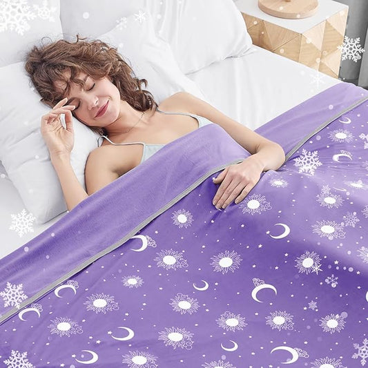 inhand Cooling Blanket King Size (90"x108") - Cooled Blankets for Hot Sleepers Lightweight Breathable Summer Blanket for Sleeping Night Sweats to Keep Cool in The Heat -Fantasy Purple
