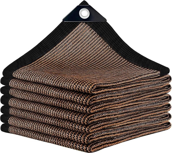Mocha Sun Shade Cloth,Pergola Shade Cover with Reinforced Grommets,90% Shade Fabric Fence Privacy Screen Balcony,Pergola Shade Cover Canopy Garden Carport Porch Deck Patio Shade,10x16FT