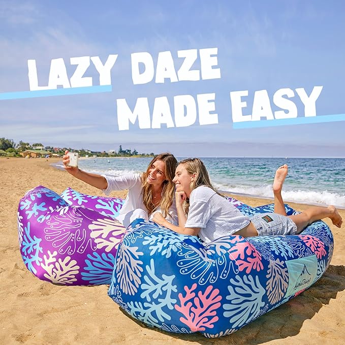 AlphaBeing Inflatable Lounger Beach Chair Accessories, Air Sofa Hammock Inflatable Couch for Camping Backyard Lakeside with Compression Sacks, Ideal Outdoor Gifts for Adults