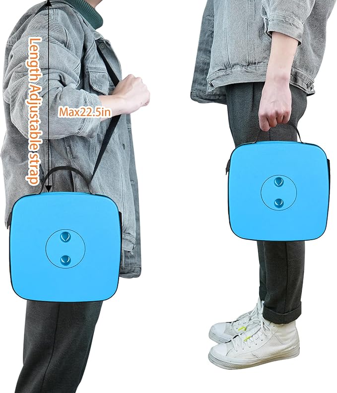 Boreeman Upgraded Collapsible Stool, Square Portable Stool, Lightweight Yet More Sturdy with Load Capacity 400lbs, Perfect for Camping Fishing Hiking BBQ (Square Blue)