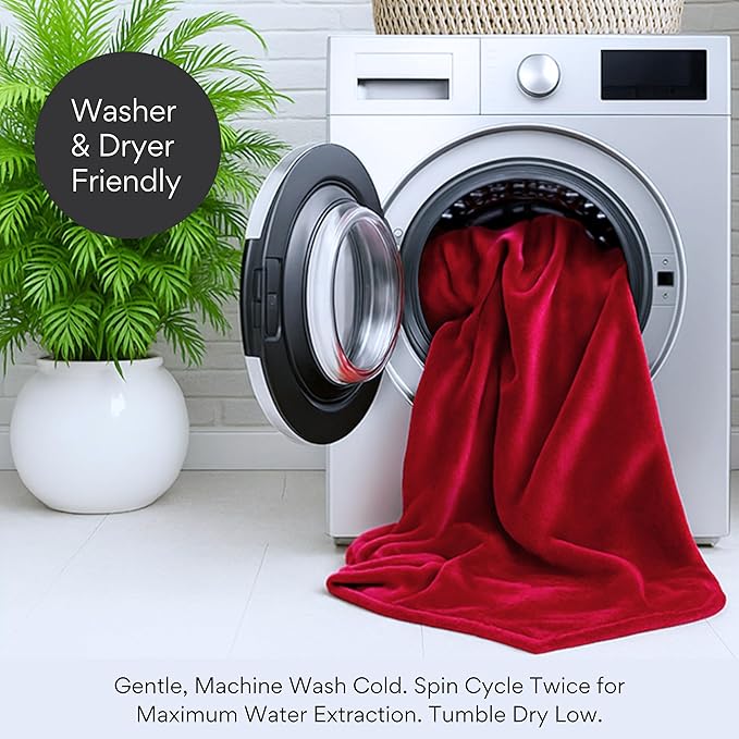 Waterproof Blanket King Size (Red & Black, 82x82") Absorbent, Leakproof Fleece Protector for Bed, Couch - Water Proof and Stain Resistant, Plush Throw Blankets, Moisture Repellant Top Cover, Throws