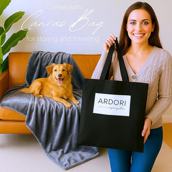 Waterproof Blanket King Size (Gray, 82x82") Absorbent, Leakproof Fleece Protector for Bed, Couch - Water Proof and Stain Resistant, Plush Throw Blankets, Moisture Repellant Top Cover, Sherpa Throws