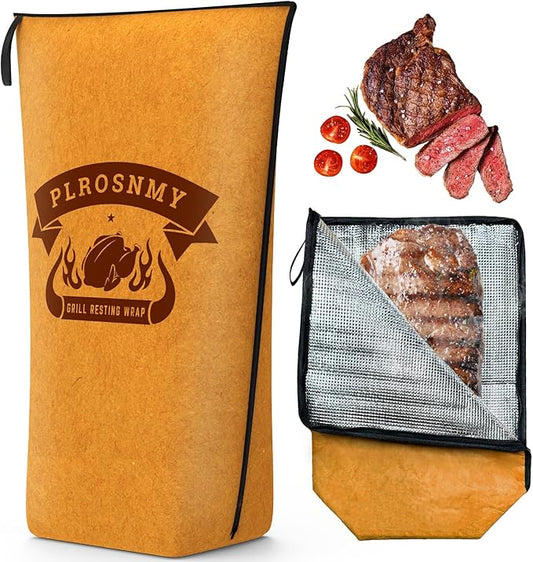 BBQ Blanket for Resting Meat, 18 Inch Smoker Meat Resting Blanket for Brisket, Beef, Turkey, Wide Mouth Meat Insulated Resting Bag for Smoking, Grilling, Camping