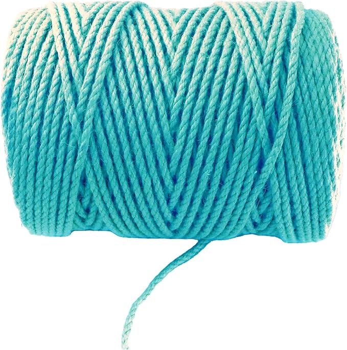 4mm x 400 Feet Blue Jute Rope, Twine for Gardening Tomato Climbing Plant Tie Floristry Crafts Gift Wrapping Packing Decor