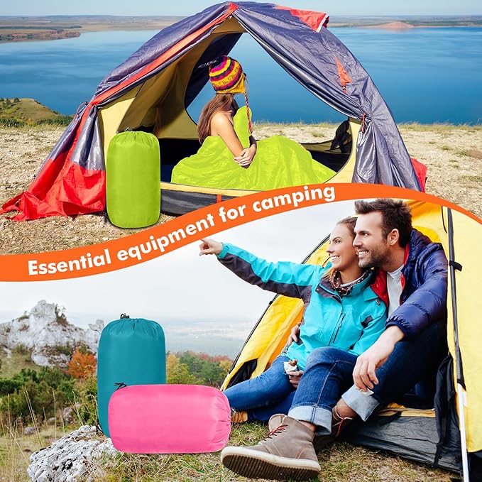 Macarrie 6 Pack Camping Sleeping Bags Bulk for Adults, 4 Season Cold Weather Sleeping Bag with Compression Sack Lightweight Waterproof Essential Gear for Backpacking Hiking Travel