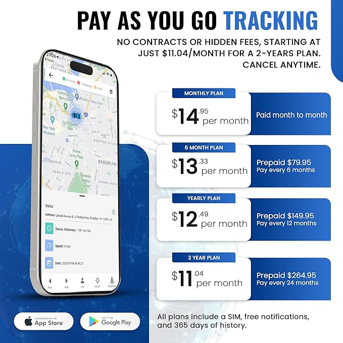 REWIRE SECURITY 104N 4G Magnetic GPS Tracker for Vehicle | Easy Mount | Fits with Car, Truck, Van & Motorbike | Portable Live Tracking | Up to 21-Day Battery Life | Low Cost Subscription Plans