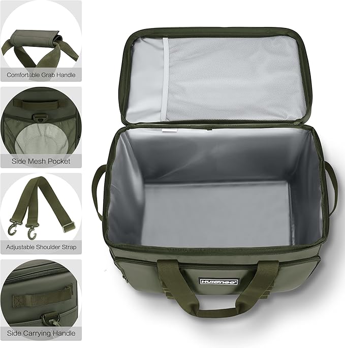 Soft Insulated Cooler Bag Collapsible Large Travel Coolers Soft Sided Coolers Ice Chest, Leakproof, Waterproof