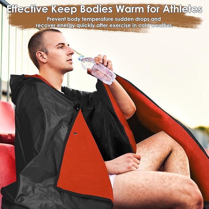 Catalonia Waterproof Stadium Blanket, Windproof Wearable Poncho for Football Sideline & Sports Events for Fans, Portable, Durable Outdoor Blanket for Camping & Tailgating