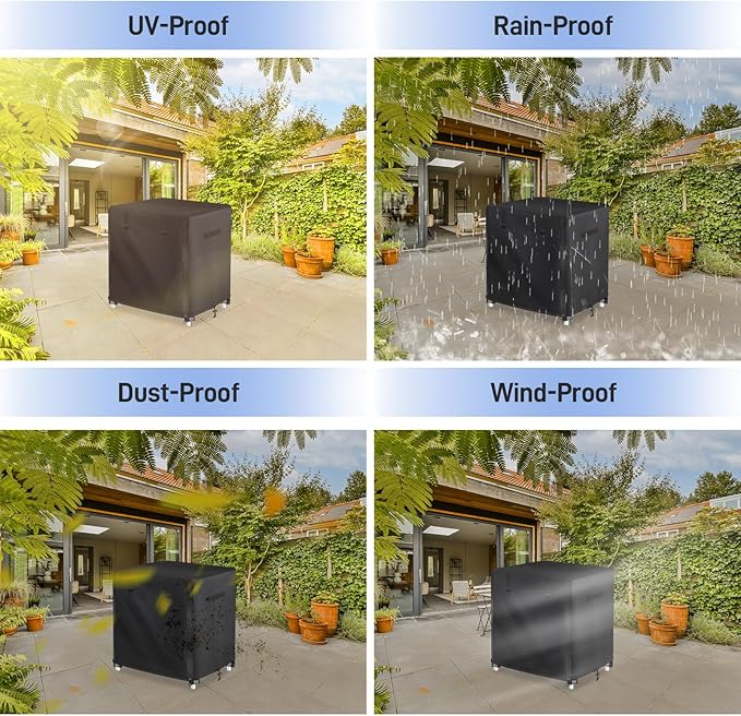 Outdoor Prep Table Cover with Split Zipper - Waterproof Stainless Steel Metal Cover - 36"L x 24"W x 35"H