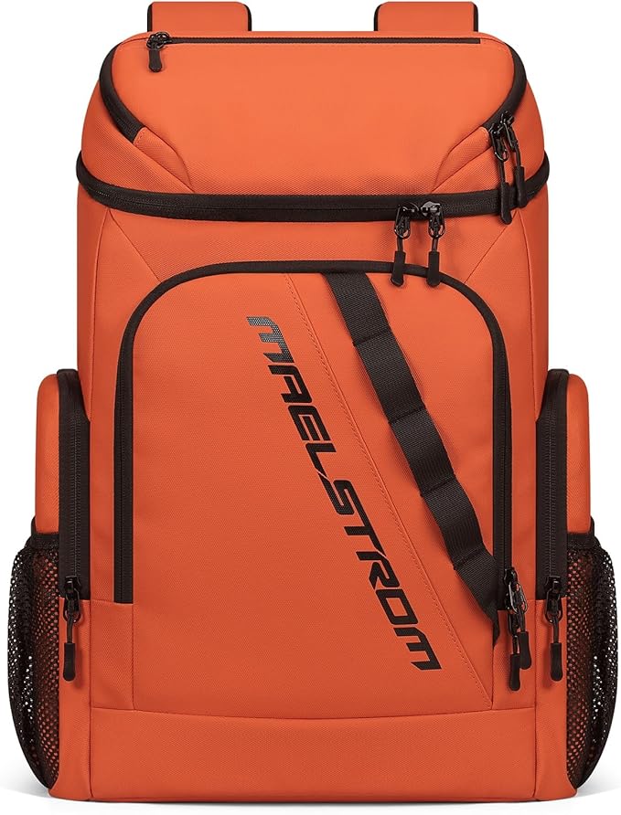 Maelstrom Backpack Cooler,36 Can Cooler Backpack,Soft Cooler Bag Insulated Leakproof,Lightweight Ice Chest Backpack,Travel Cooler Lunch Backpack for Camping,Hiking,Beach,Orange
