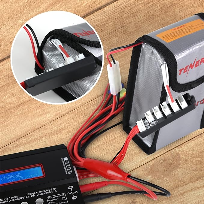 Tenergy 2 Pack, Fire Retardant Lipo Bags, Battery Bags for Charging and Storage, 5.5x3.5x2 inches Each