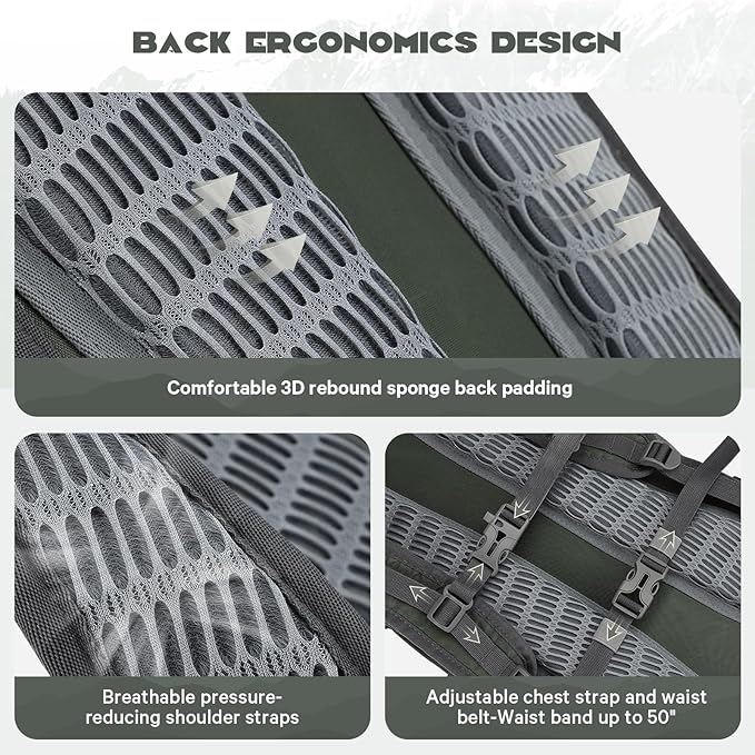 Maelstrom Hydration Hiking Backpack with 2L/3L Water Bladder, High Flow Bite Valve Camping Daypack Lightweight