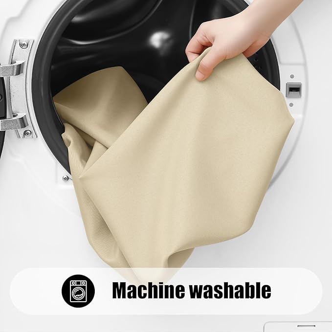 Smiry 2 Pack Rectangle Picnic Table Cloth, Waterproof Elastic Fitted Tablecloths, Washable Polyester Rectangular Patio Table Cover for Camping, Indoor and Outdoor (Champagne, 30"x48")