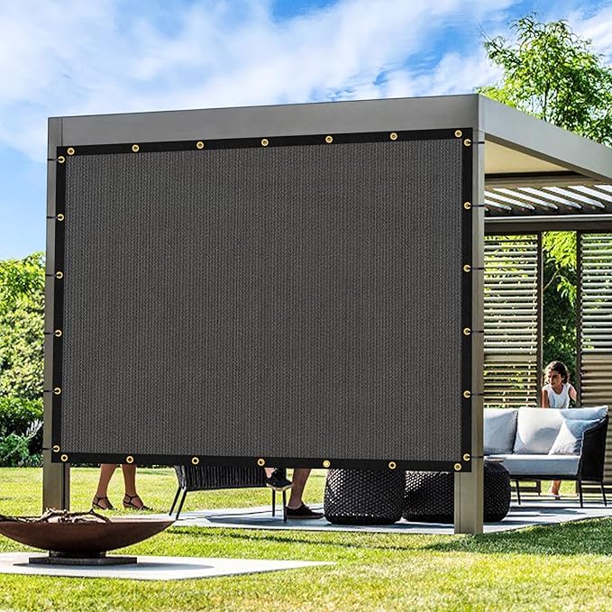 Artpuch Outdoor Pergola Shade Cover 6x23 FT Sun Shade Cloth with Grommets Dark Grey 90% UV Protection Canopy Patio Privacy Screen (Customized Available)