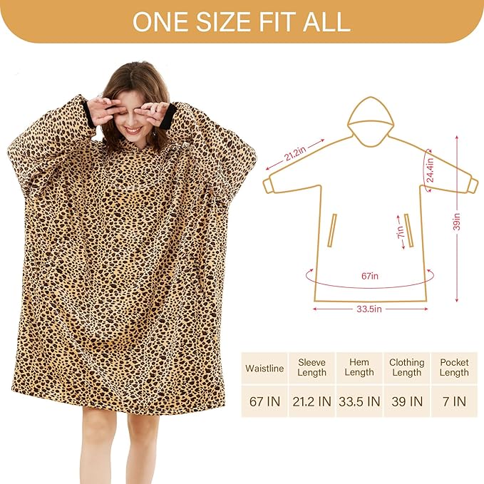 LetsFunny Blanket Hoodie,Oversized Wearable Sherpa Fleece Blanket Sweatshirt,Super Soft Warm Cozy with Giant Pocket,Gifts for Women Men Adults Teenagers Kids, One Size Fits All
