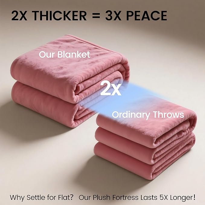 gogobunny Waterproof Bed Blanket, Reversible Sherpa Fleece Throw Blanket for Dog Puppy Cat, Furniture Cover Protects Bed Couch Sofa from Liquid Pee and Pet Fur (Pink, 90x90 inches)