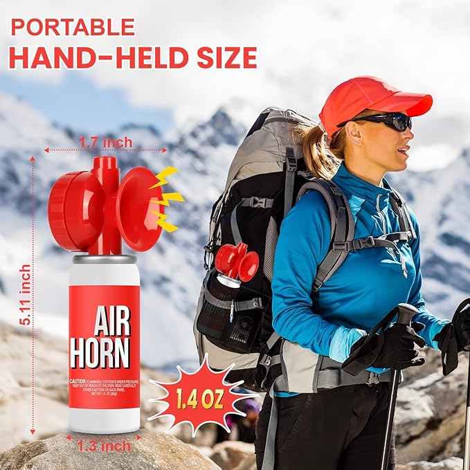 Marine Boat Air Horn 1.4oz, Loud Mini Handheld Air Horns for Safety, Mini Small Compressed Can Blow Fog Bear Horn, Emergency Use for Boating, Hiking, Camping, Sporting Events Outdoor Alarm (4PCS)