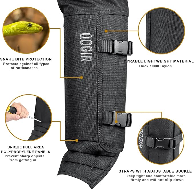 QOGIR Snake Guard Protection Chaps: Snake Bite Protection for Ankle to Thigh Snake Chaps, Waterproof Snake Gaiters