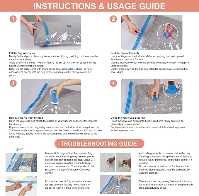 16 Pack Space Saver Storage Bags with Electric Air Pump