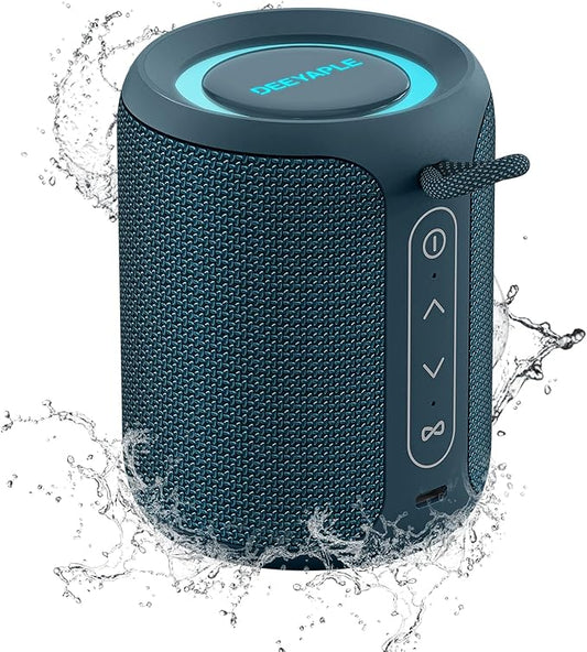 Bluetooth Speaker Wireless,IP67 Waterproof & Dustproof Portable Speaker with Lights,15W Loud Stereo Sound, 2500mAh Battery All Day Playtime, TWS Pairing, BT5.3, Home/Party/Outdoor/Beach (Blue)