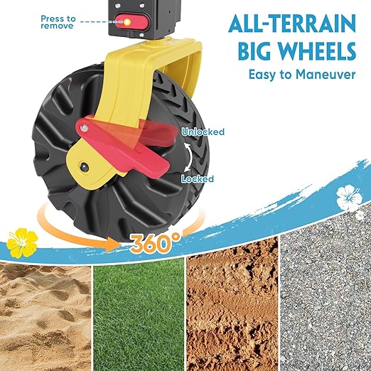 400L Collapsible Double Decker Beach Wagon with Cooler Bag, 450LBS Heavy Duty Folding Beach Cart with 54" Extra-Long Tailgate, All-Terrain Big Wheels with Brakes for Outdoor, Camping, Sports, Shopping