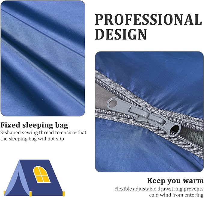 ECOOPRO Warm Weather Sleeping Bag - Portable, Waterproof, Compact Lightweight, Comfort with Compression Sack - Great for Outdoor Camping, Backpacking & Hiking-83 L x 30" W Fits Adults