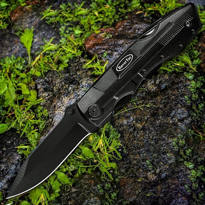 RoverTac Multitool Knife – 15-in-1 Pocket Knife with Wire Strippers, Wire Cutter, 9 Screwdrivers, Bottle Opener – Perfect Gifts for Men, Dad – Camping Gear for Christmas, Father’s Day, Birthdays