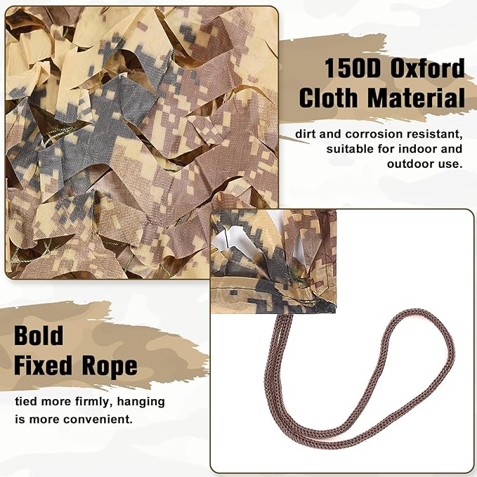 Camo Netting Camouflage Netting 20x20 10x20 10x10 Bulk Roll Burlap Camo Tarp Sunshade Net for Hunting Blind Dinosaur Birthday Jungle MilitaryTheme Party Decoration Camping Shooting