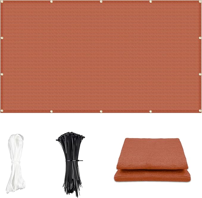 Cool Area Sun Shade Cloth with Grommets 8×16 FT Shade Panel Shade Tarp Screen Fabic for Outdoor Patio Pergola Cover Deck Garden, Terra Red (Customized)