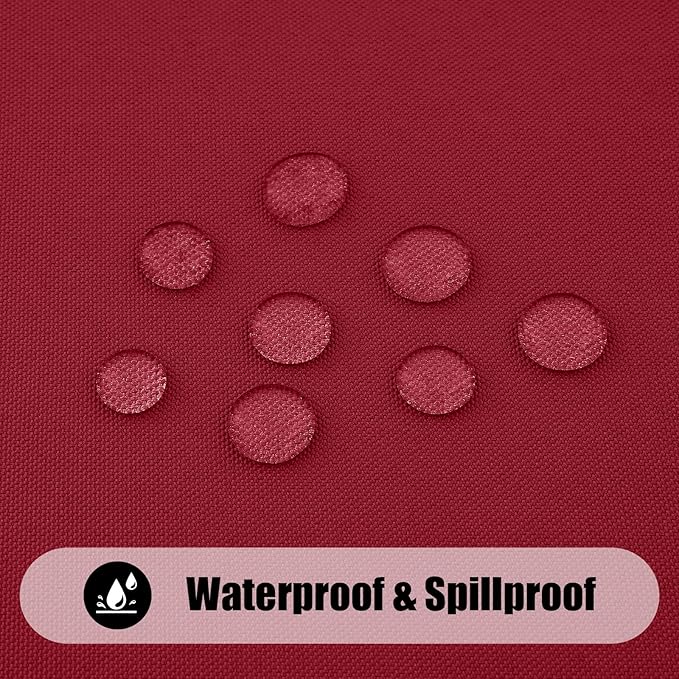 Smiry 2 Pack Rectangle Picnic Table Cloth, Waterproof Elastic Fitted Tablecloths, Washable Polyester Rectangular Patio Table Cover for Camping, Indoor and Outdoor (Wine Red, 30"x48")