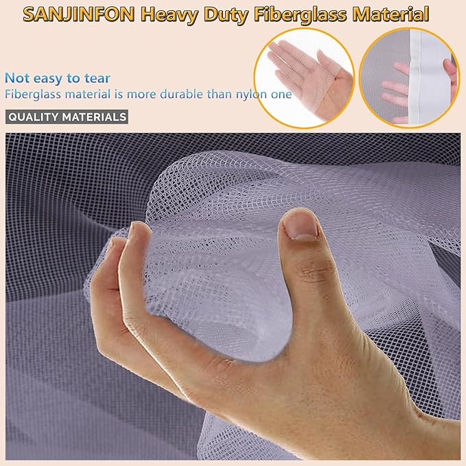 Magnetic Garage Door Screen Kit 16x8 FT White - Retractable Mesh Net Screen Door with Fiberglass Mesh for 2 Car Garage 16x8ft, Blocks Bugs & Provides Privacy - Perfect for Workshop Gym Patio