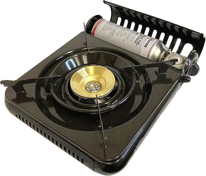 Sterno Portable Butane Stove - 9K/10K BTU Single Burner Stove, Outdoor & Indoor Use Butane Gas Burner with Carrying Case - Camping Cooktop for Tailgating, Outdoor Cooking, Catering, & Action Stations