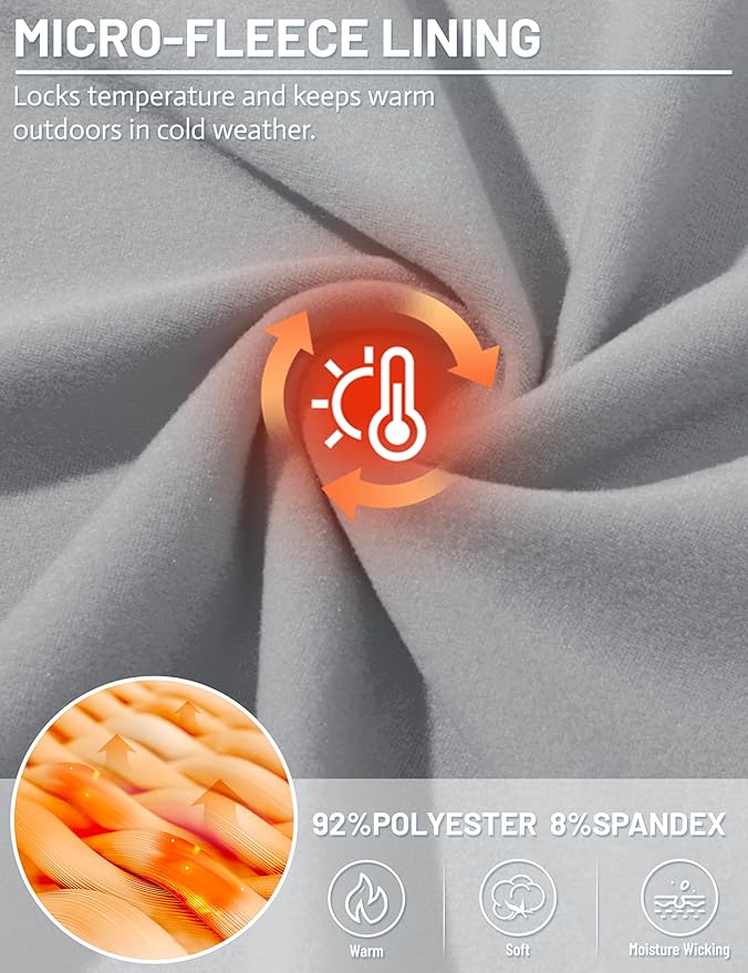 TACVASEN Mens Thermal Fleece Shirt Mock Turtle Neck Base Layer Long Sleeve Athletic Warm Undershirt Winter Running Tops