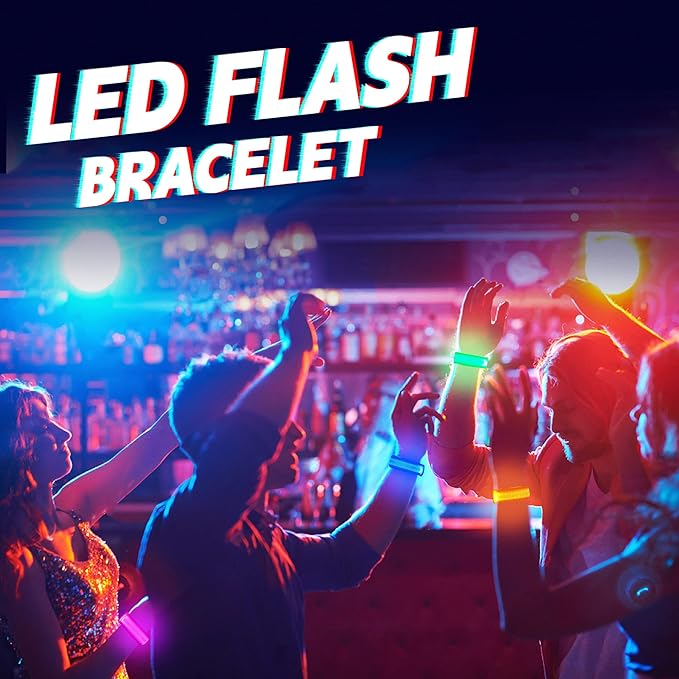 8 PCS LED Glow Bracelets, Light Up Wristbands - Glow in The Dark Party Bracelets Favors Supplies for Christmas, Concerts, Festivals, Game Prizes, Sports, Rave Accessories