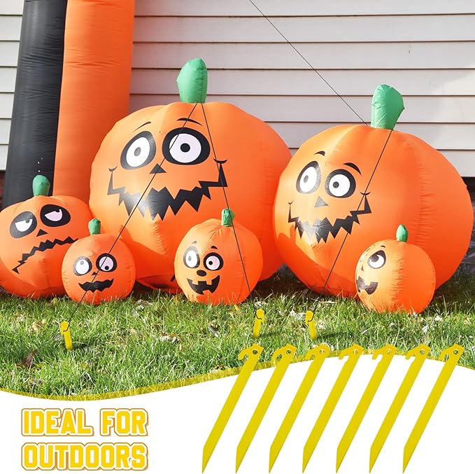 Deekin Plastic Tent Stakes 9 Inch Heavy Duty Tent Pegs Spike Hook Stakes for Summer Beach Garden Decorations Camping Outdoor Lawn Tarp