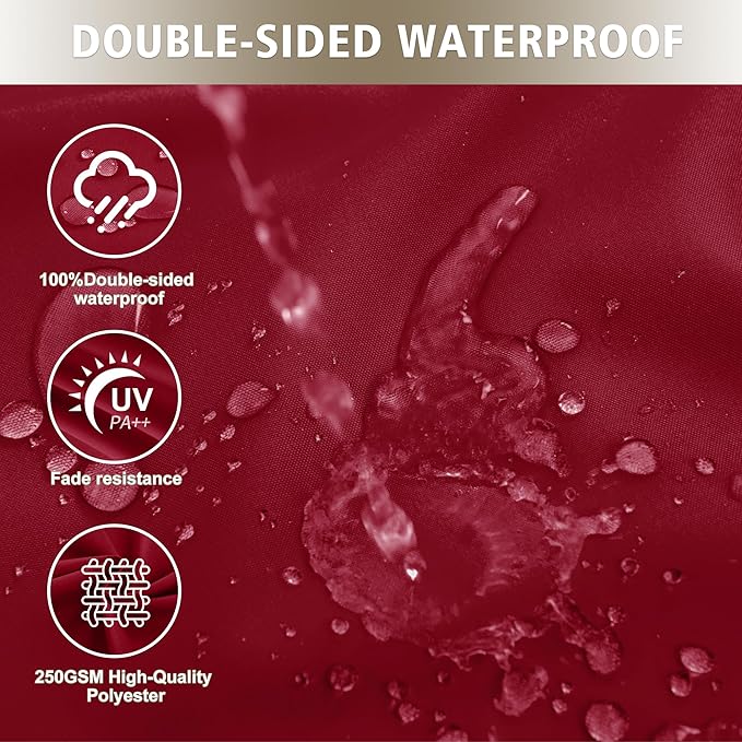 Outdoor Chair Cushions, Waterproof Outdoor Cushions for Patio Furniture w/Fade-Resistant, Removable & Machine-Washable Covers, 19x19 Inch, Ideal for Seat in Gardens/Porch – Set of 1/2/4, Burgundy