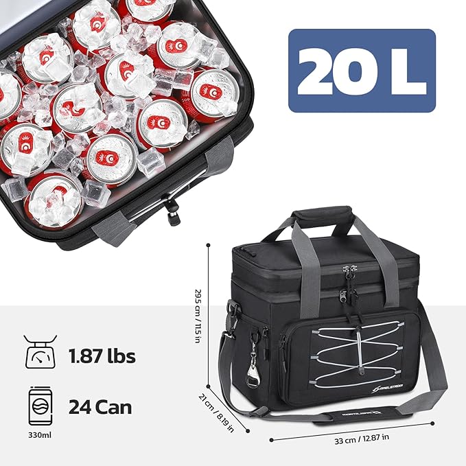 Maelstrom Collapsible Soft Cooler Bag, 24/30/60/75 Cans Beach Cooler, Ice Chest, Leakproof & Portable for Beach, Camping, Road Trips & Grocery Shopping