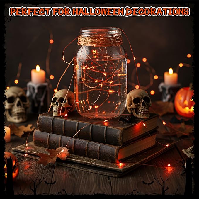 Macarrie Fairy Lights USB Powered 16 ft 50 LED String Lights Plug in for Xmas Indoor Outdoor Party Wedding Home Festival Tree Garden Decoration(Orange,3 Pcs)