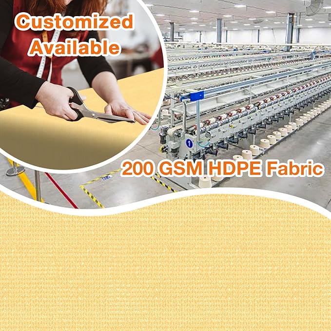 Artpuch Outdoor Pergola Shade Cover 4x22 FT Sun Shade Cloth with Grommets Sand 90% UV Protection Canopy Patio Privacy Screen (Customized Available)