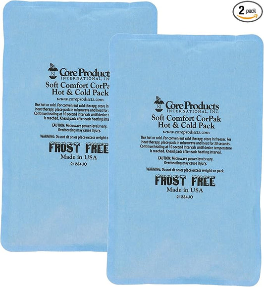 Core Products Soft Comfort CorPak, No Frost Hot and Cold Therapy Pack - 6" x 10", Made in The USA- 2 Pack